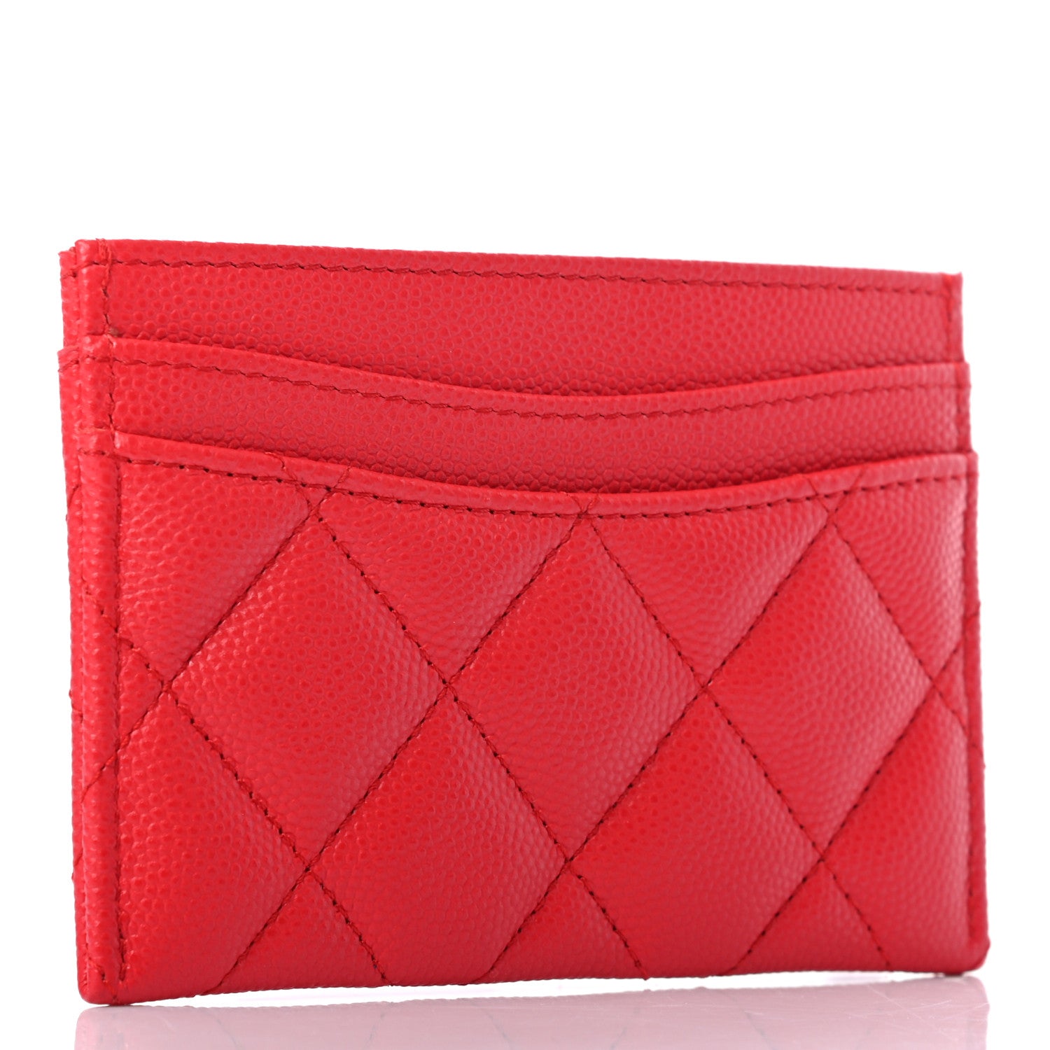 Chanel Caviar Quilted Card Holder Red 3 of 8