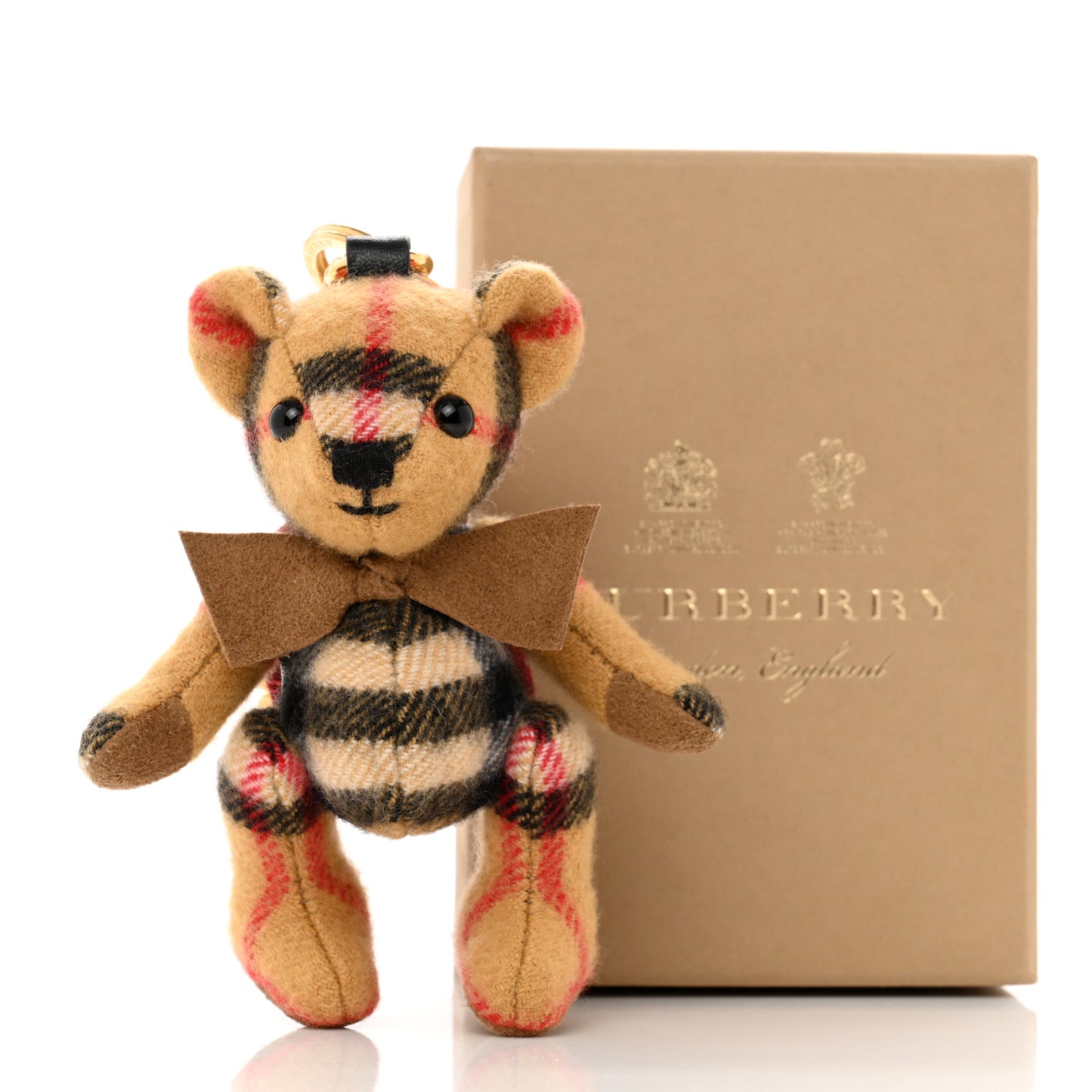Cashmere Vintage Check Thomas Bear Bag Charm Antique Yellow
