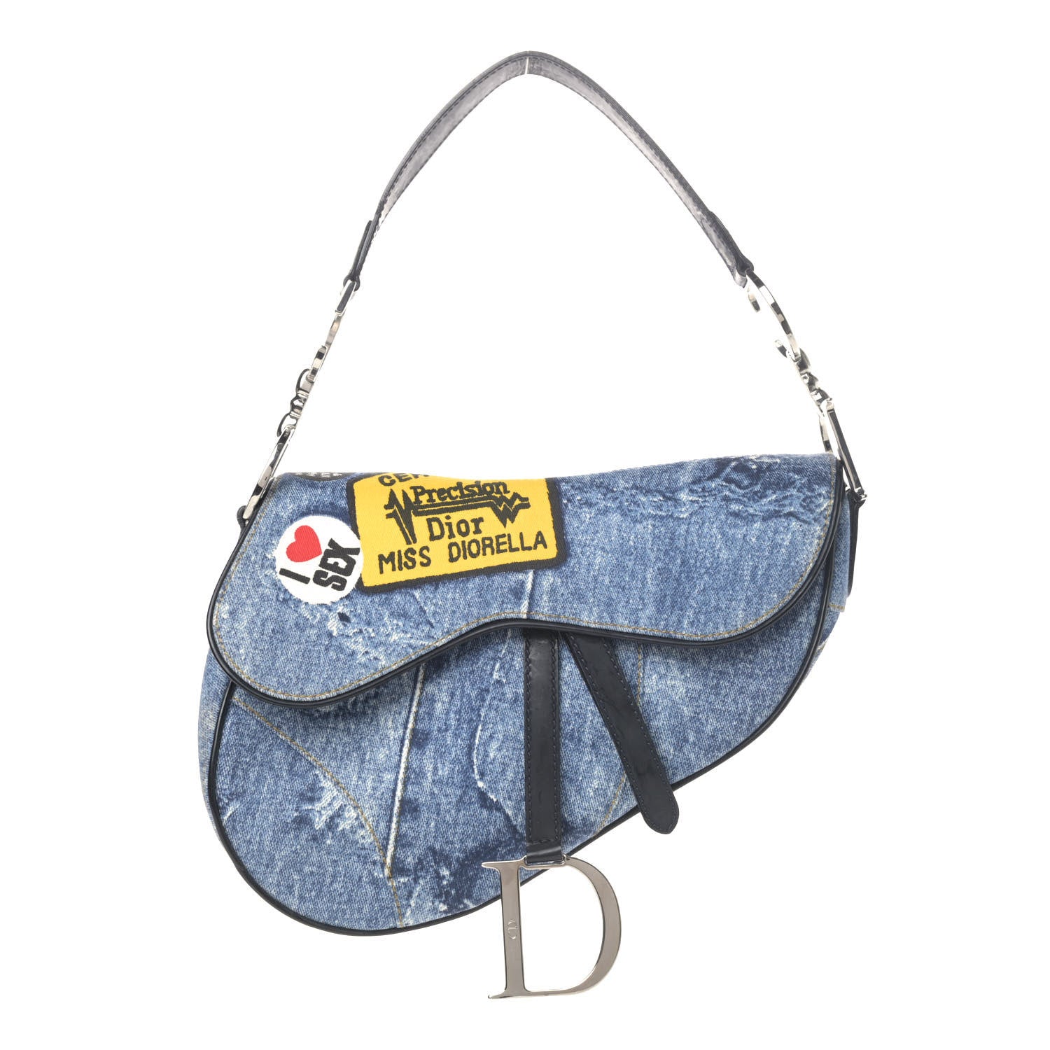 Christian Dior Denim Miss Diorella Saddle Bag 1 of 8