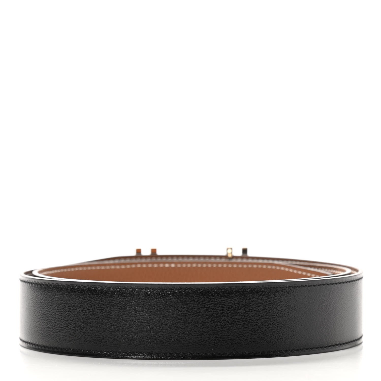Hermes Box Togo 32mm Au Carre H Belt 95 Black Gold 2 of 7