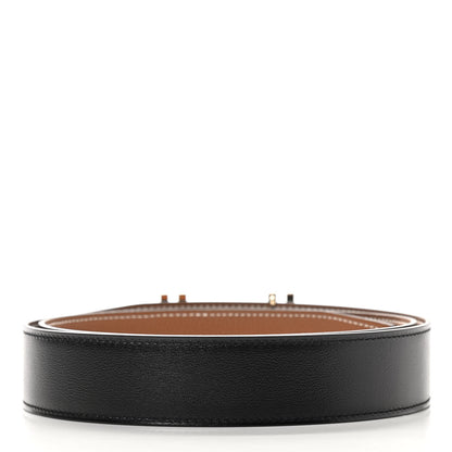 Hermes Box Togo 32mm Au Carre H Belt 95 Black Gold 2 of 7