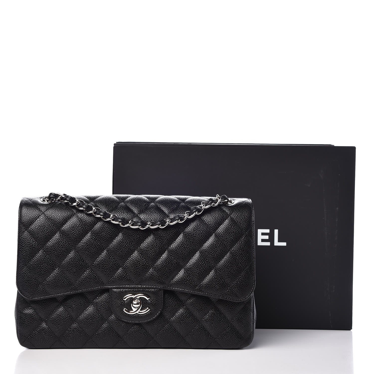 Chanel Caviar Quilted Jumbo Double Flap Black 9 of 9
