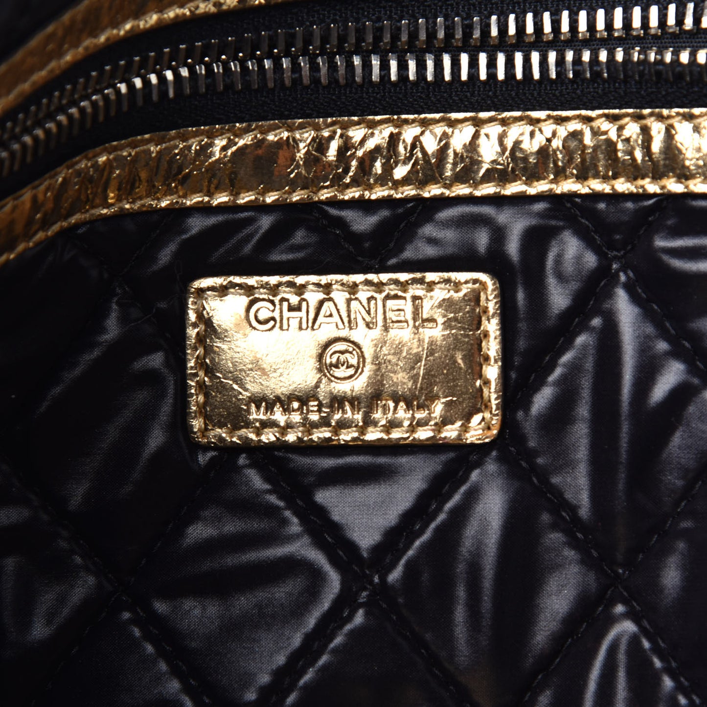 Metallic Lambskin Medium Je Ne Suis Pas En Solde Pouch Clutch Gold