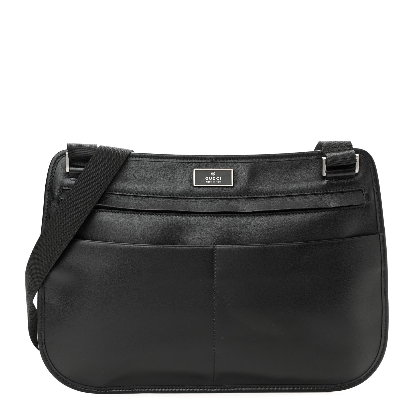 Pebbled Calfskin Medium Soho Messenger Bag Black