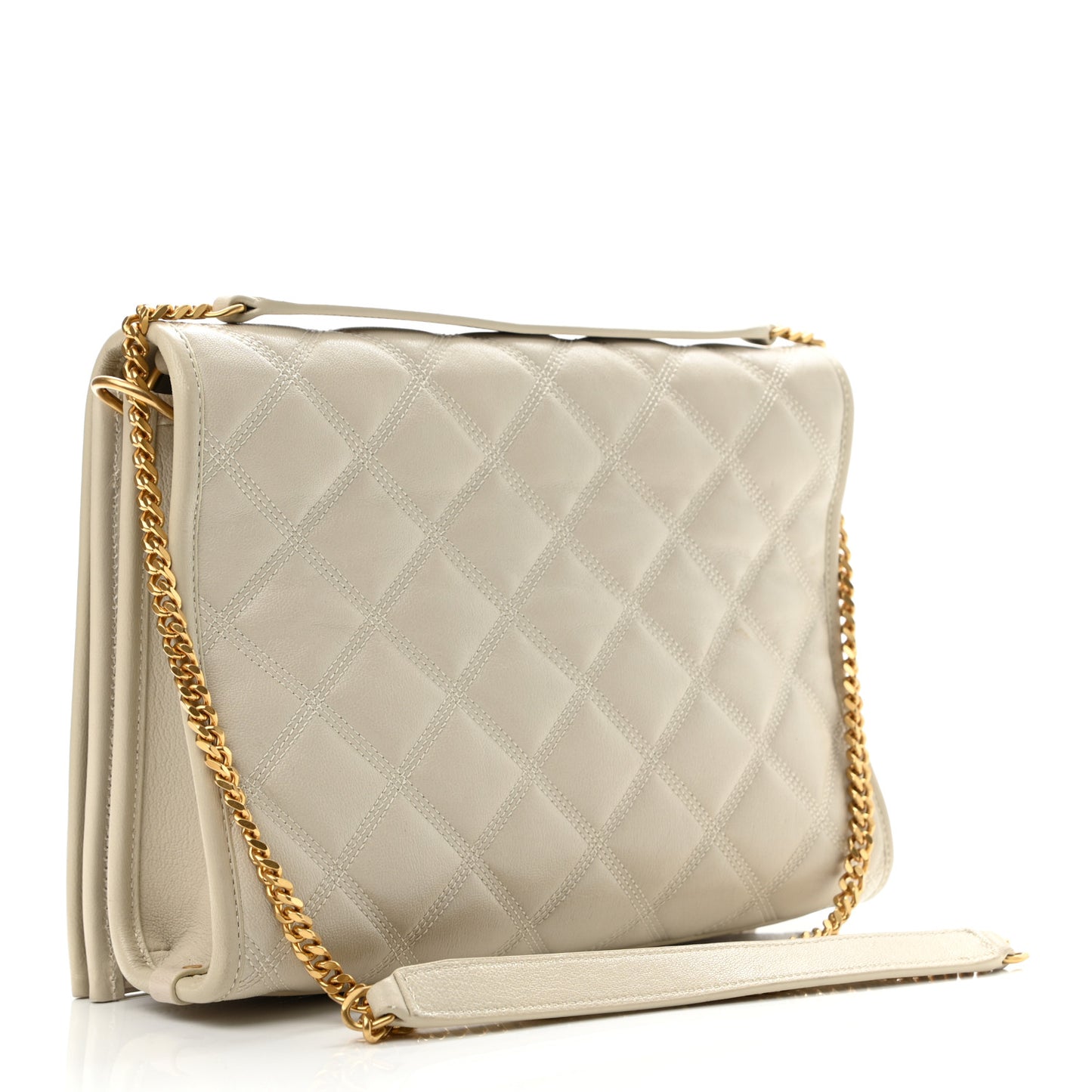 Lambskin Quilted Mini Becky Chain Bag Crema Soft