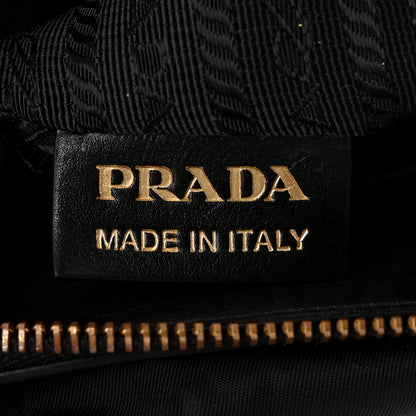 Prada Tessuto Nylon Soft Calfskin Shopping Satchel Black 6 of 11