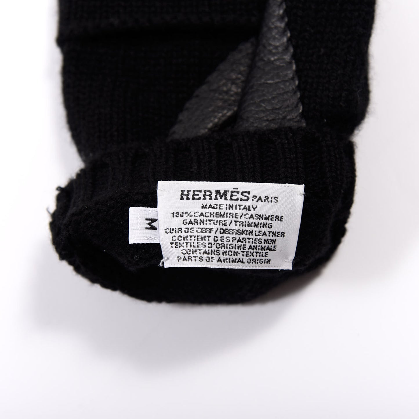 Cashmere Deerskin Baltimore Gloves M Black