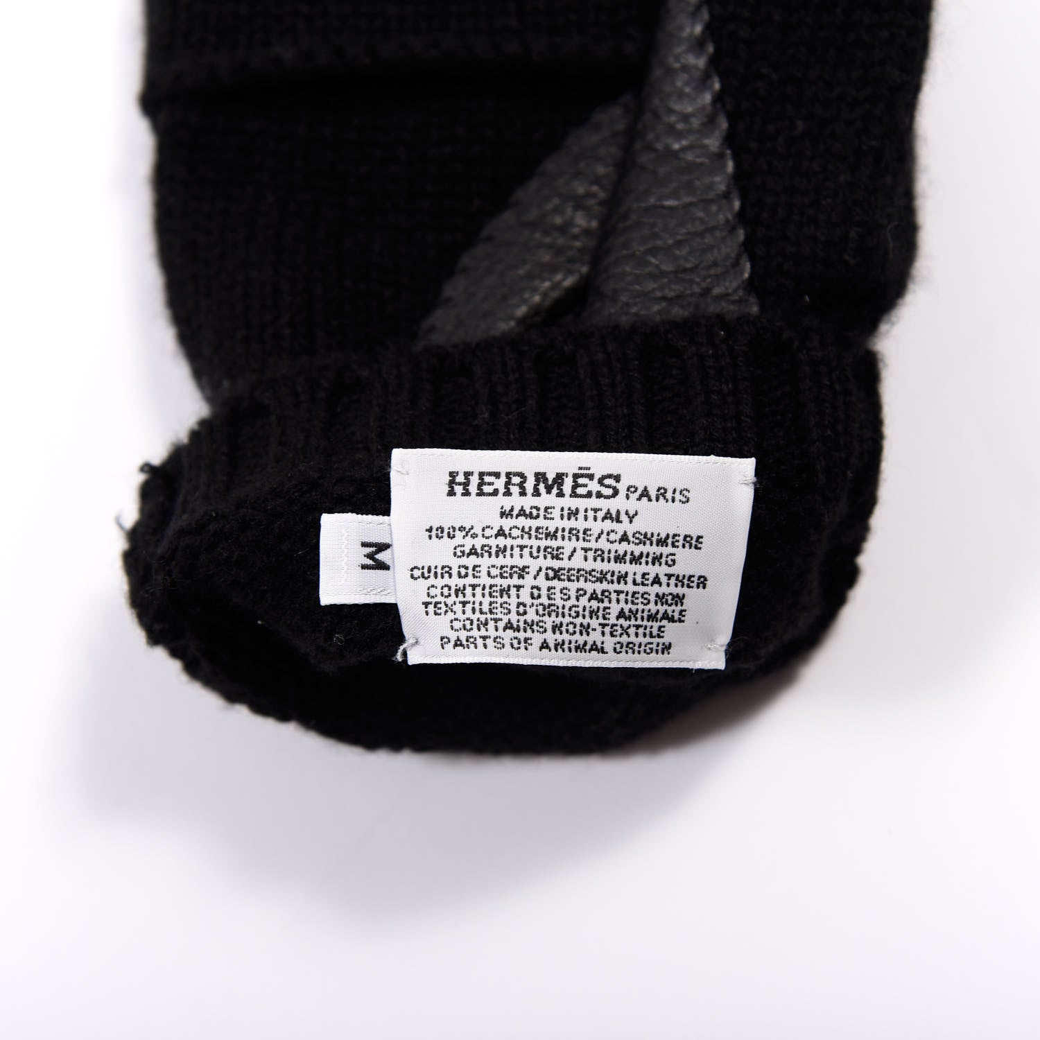 Hermes Cashmere Deerskin Baltimore Gloves M Black 5 of 5
