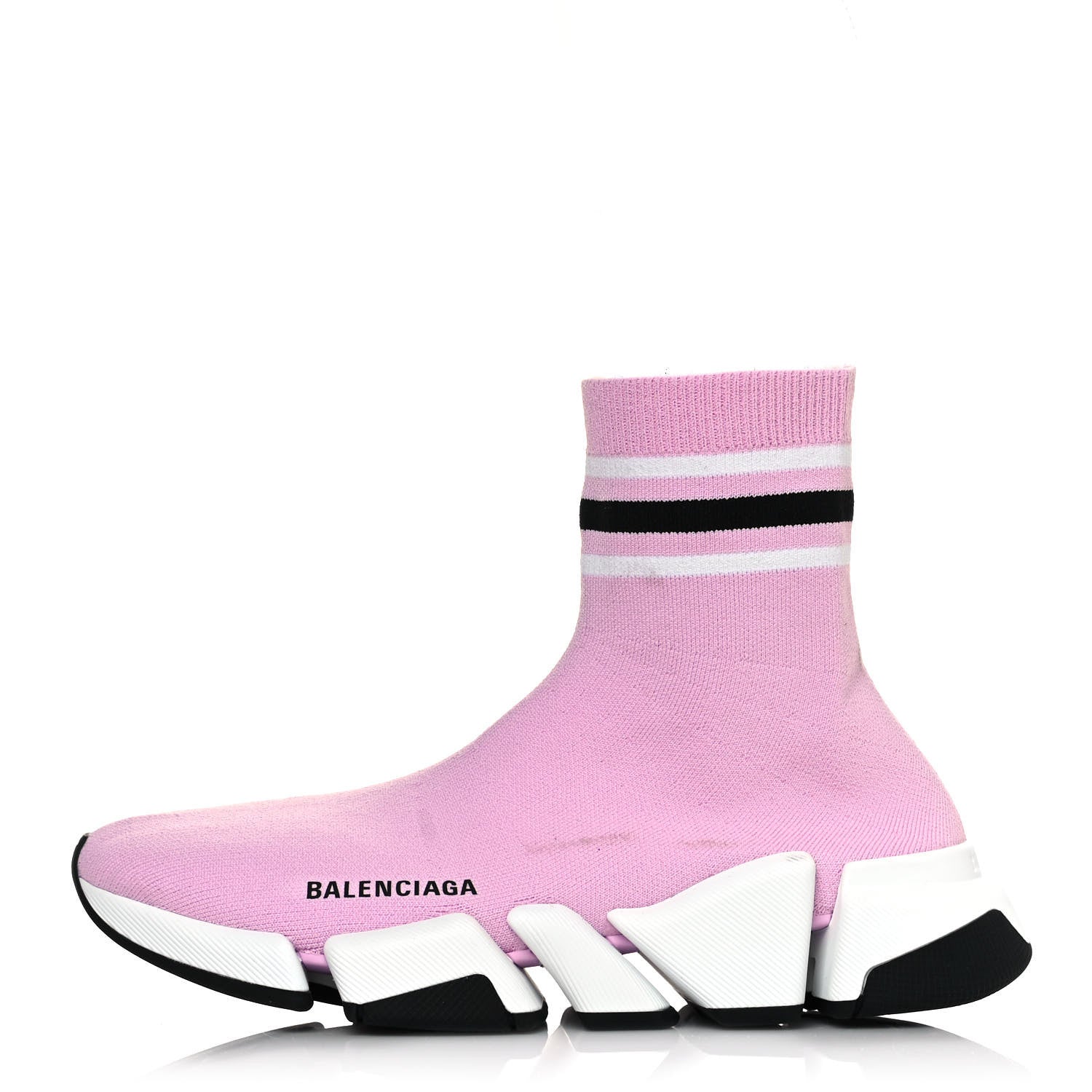 Balenciaga Technical 3D Recycled Knit Striped Womens Speed 2.0 Sneakers 39 Sweet Lilac Multicolor 1 of 8