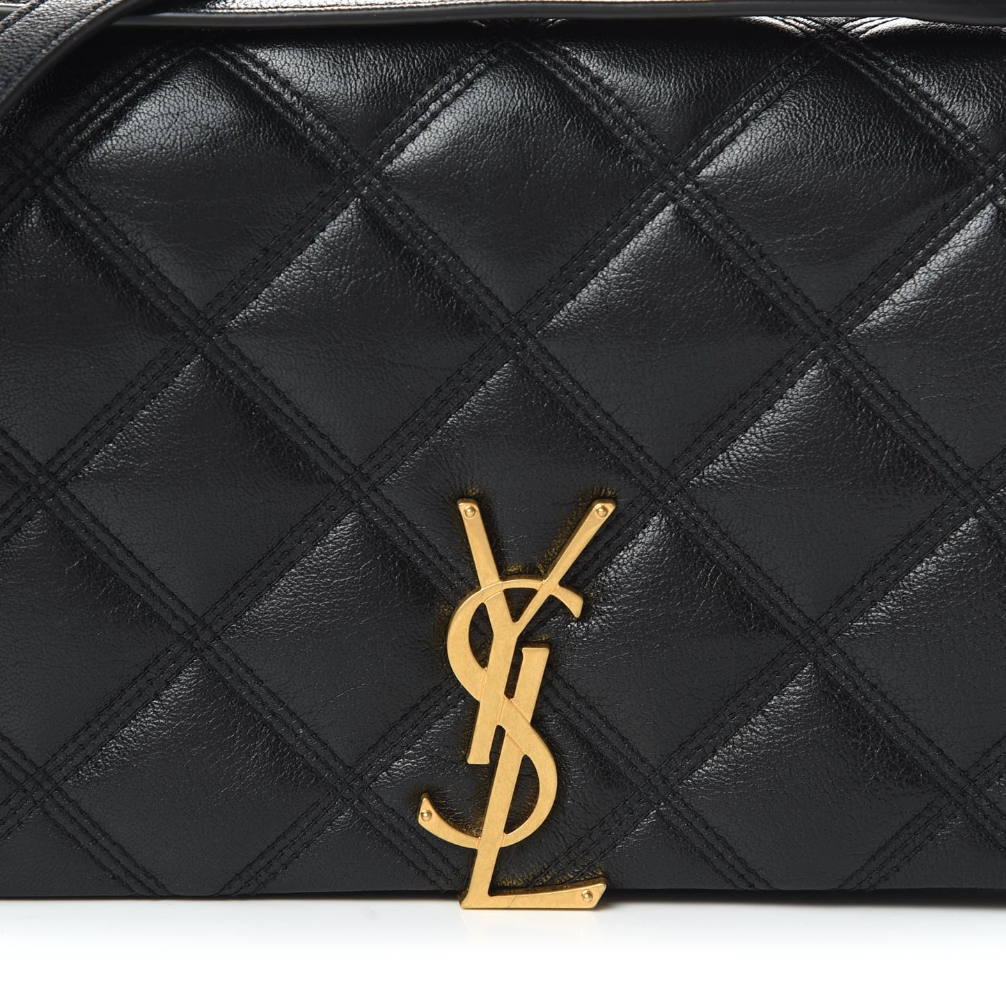 Lambskin Diamond Quilted Becky Chain Wallet Black