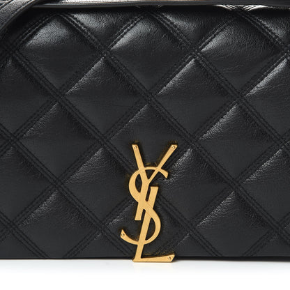 Saint Laurent Lambskin Diamond Quilted Becky Chain Wallet Black 9 of 10