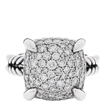 David Yurman Sterling Silver Diamond 14mm Chatelaine Pave Ring 52 6 1 of 5