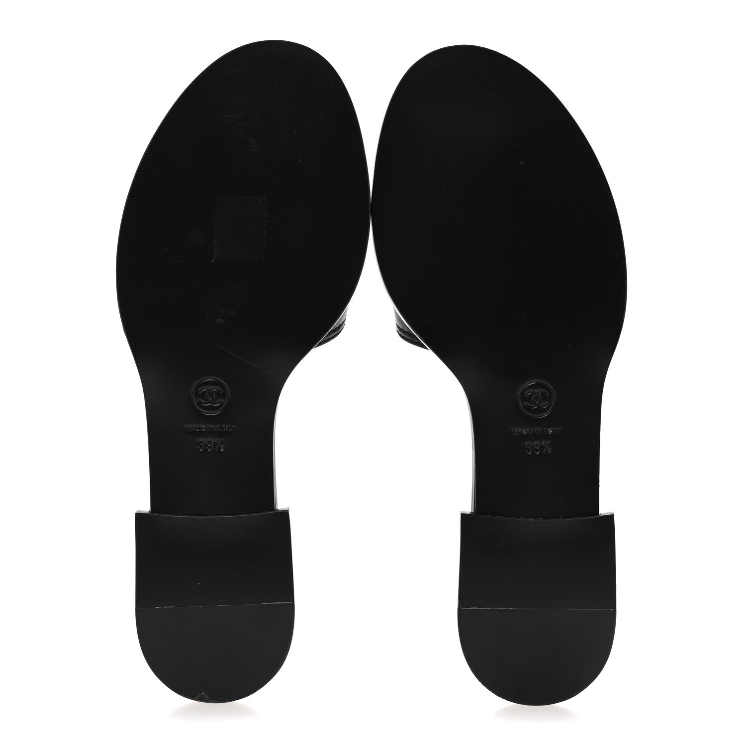 Chanel Shiny Calfskin CC Mules 39.5 Black 6 of 11
