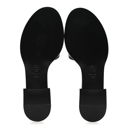 Chanel Shiny Calfskin CC Mules 39.5 Black 6 of 11