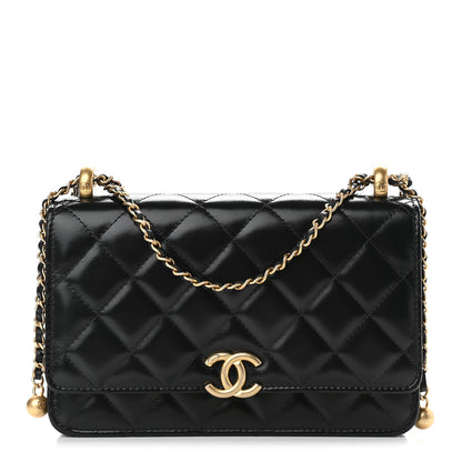 Chanel Calfskin Quilted Perfect Fit Wallet On Chain WOC Black 1 of 10
