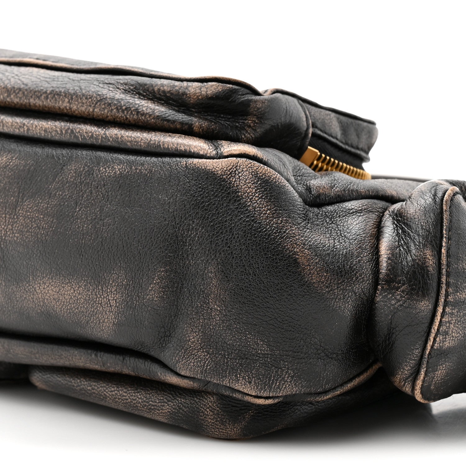 Miu Miu Distressed Nappa Pocket Bag  Sand Coffee 8 of 9