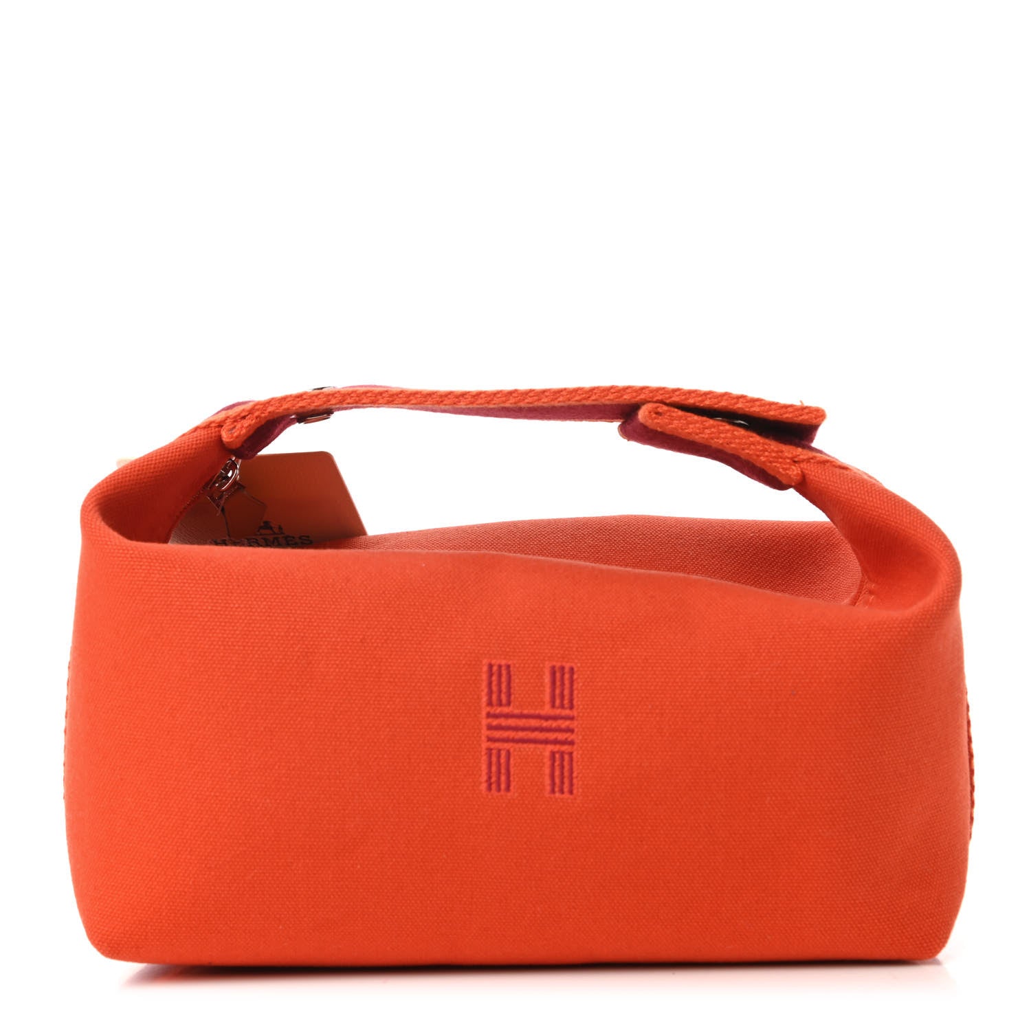 Hermes Canvas Small Bride-A-Brac Pouch Orange Burgundy 1 of 9