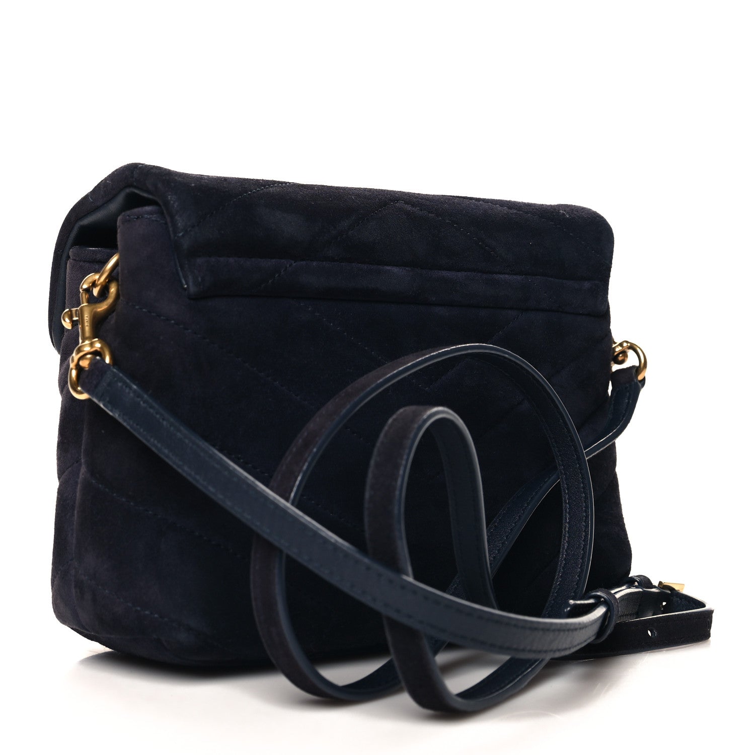 Saint Laurent Suede Toy Loulou Shoulder Bag Deep Marine 4 of 13