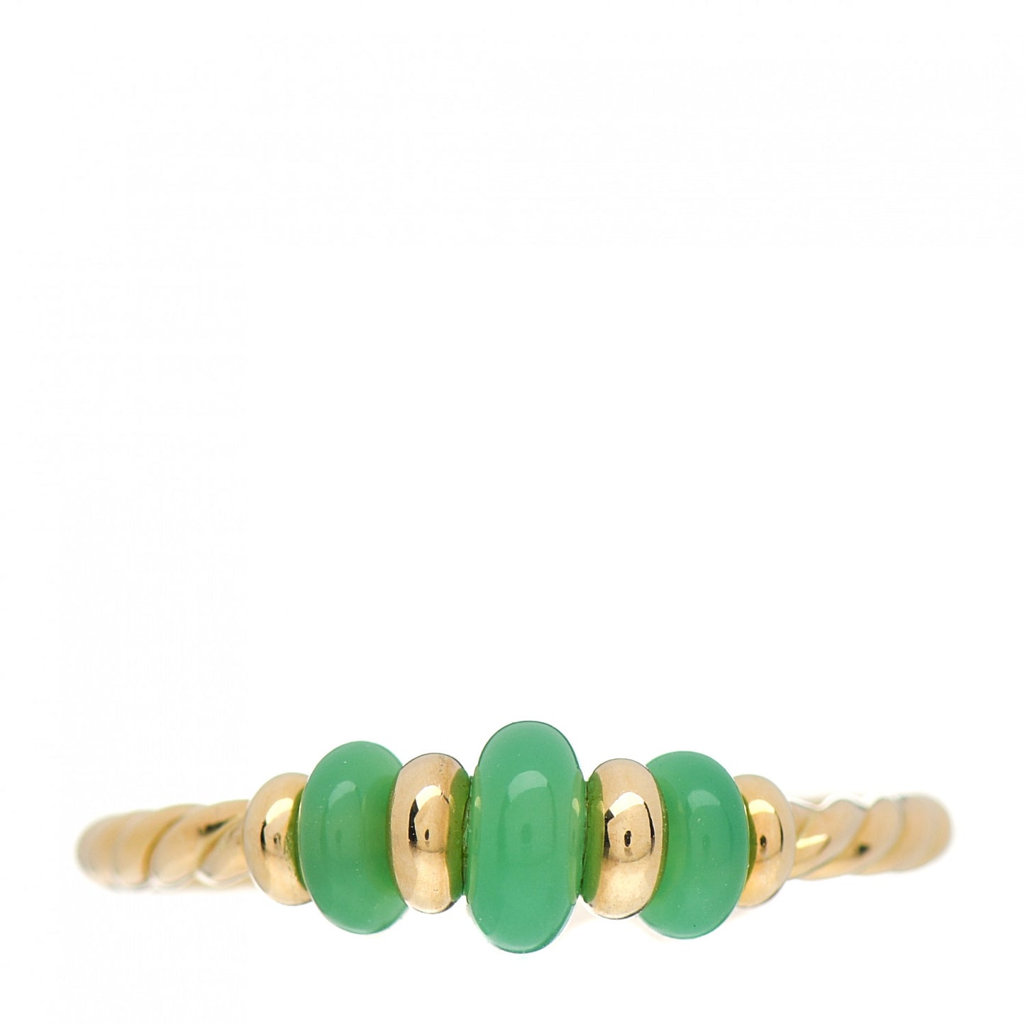 18K Yellow Gold Chrysoprase Rio Rondelle Ring 52 6
