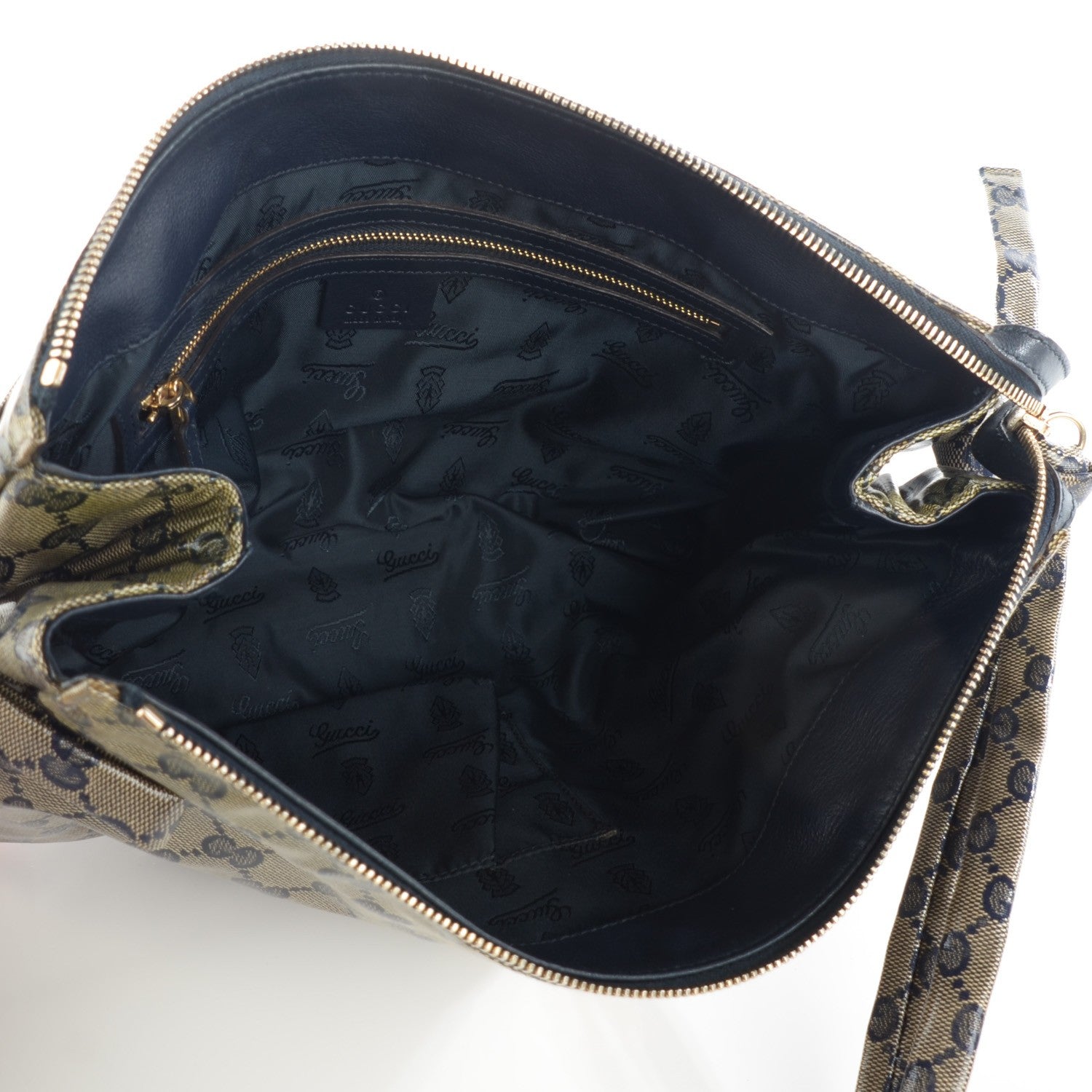 Gucci Crystal Monogram Large Hysteria Clutch Navy Blue 7 of 7