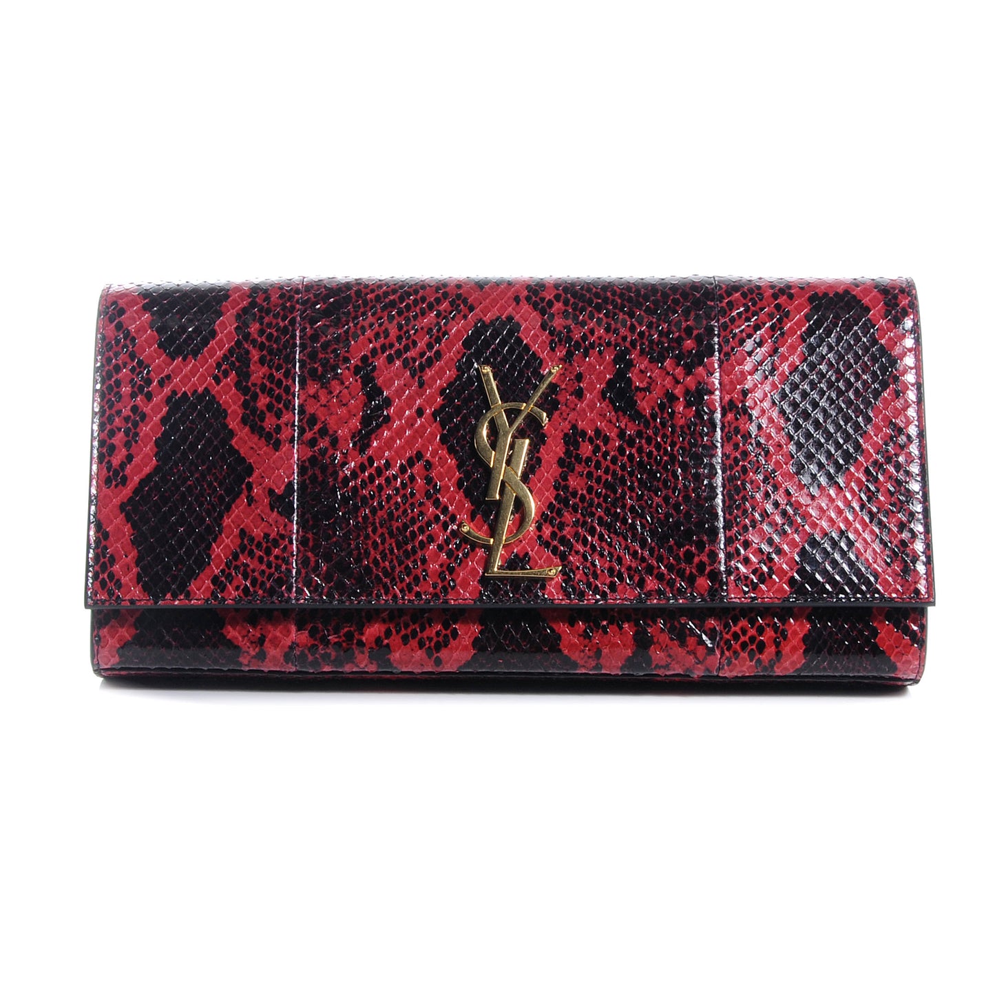 Snakeskin Cassandre Clutch Red