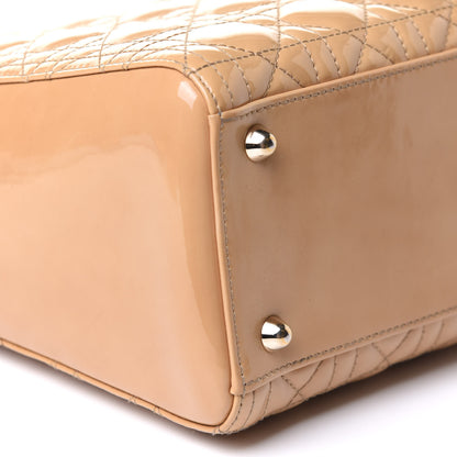 Christian Dior Patent Cannage Large Lady Dior Dark Beige 5 of 15