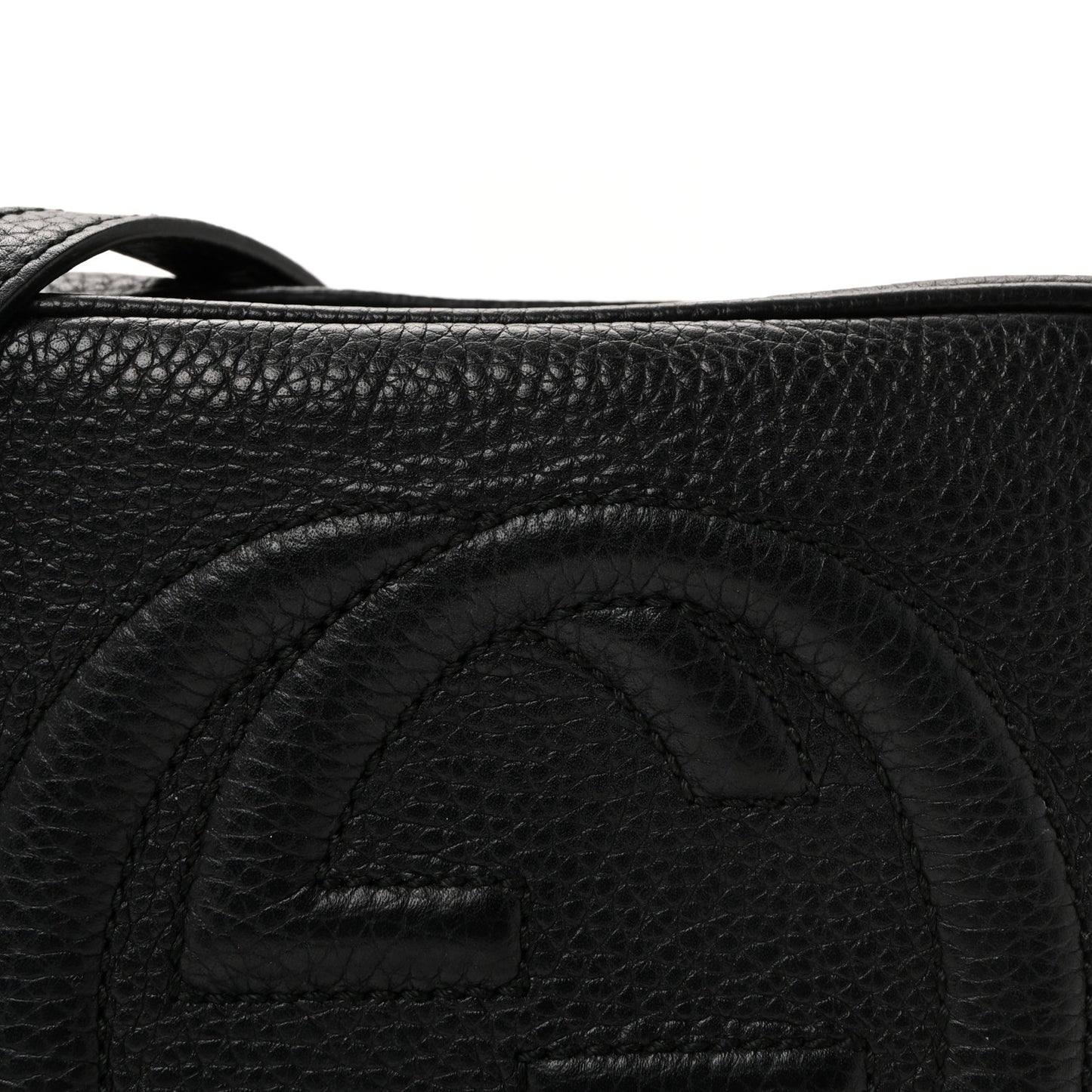 Pebbled Calfskin Small Soho Disco Bag Black