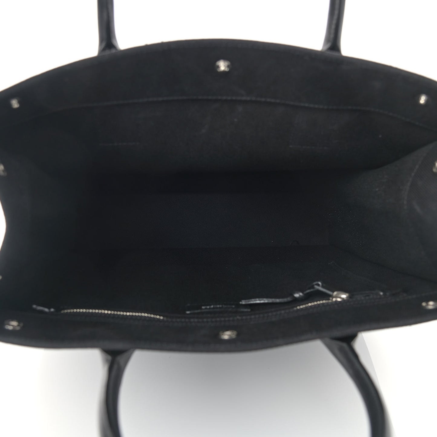 Linen Calfskin Rive Gauche North South Tote Black
