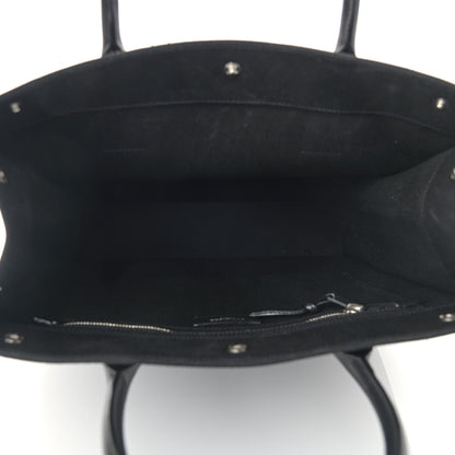 Saint Laurent Linen Calfskin Rive Gauche North South Tote Black 4 of 8