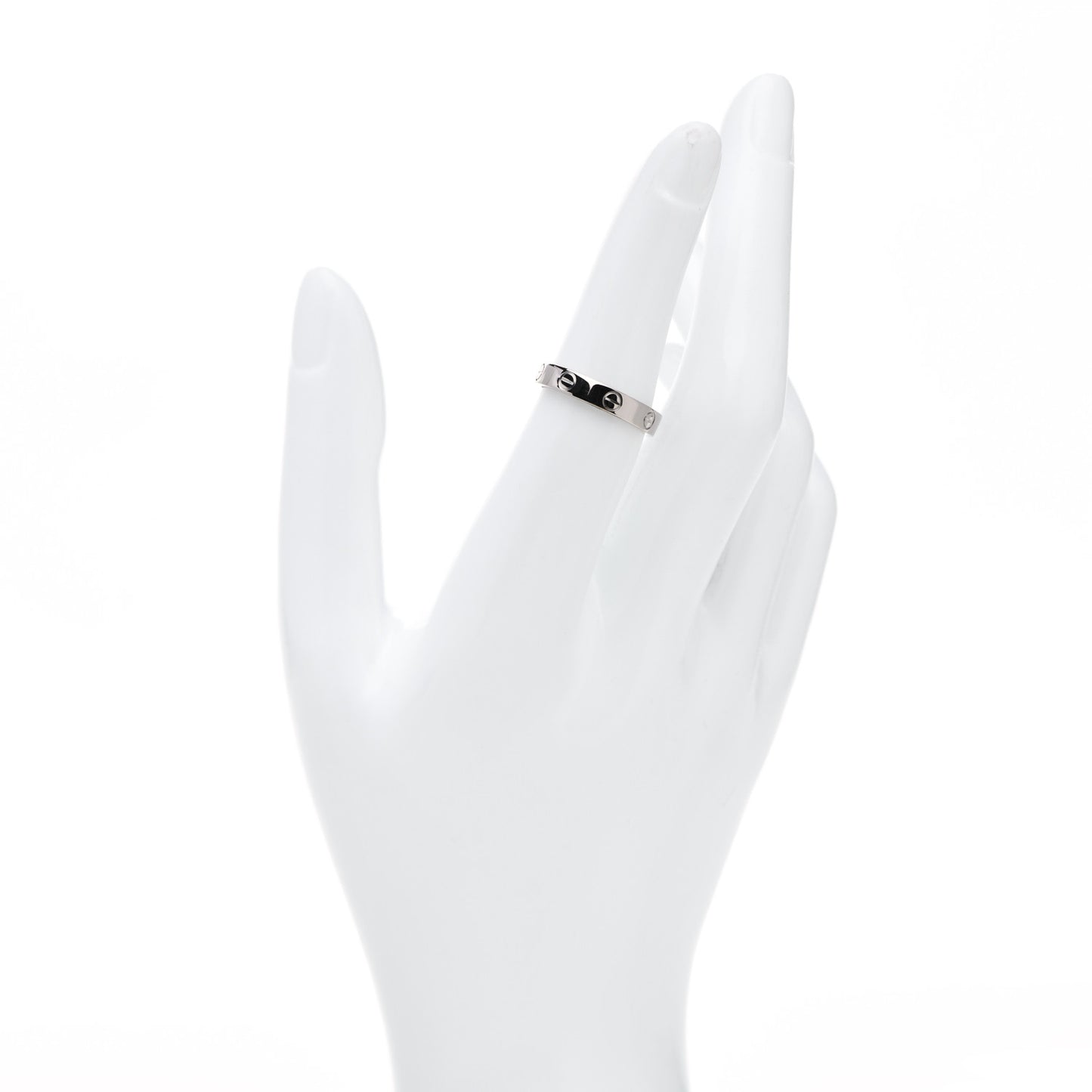 18K White Gold 3.5mm LOVE Wedding Band Ring 53 6.5