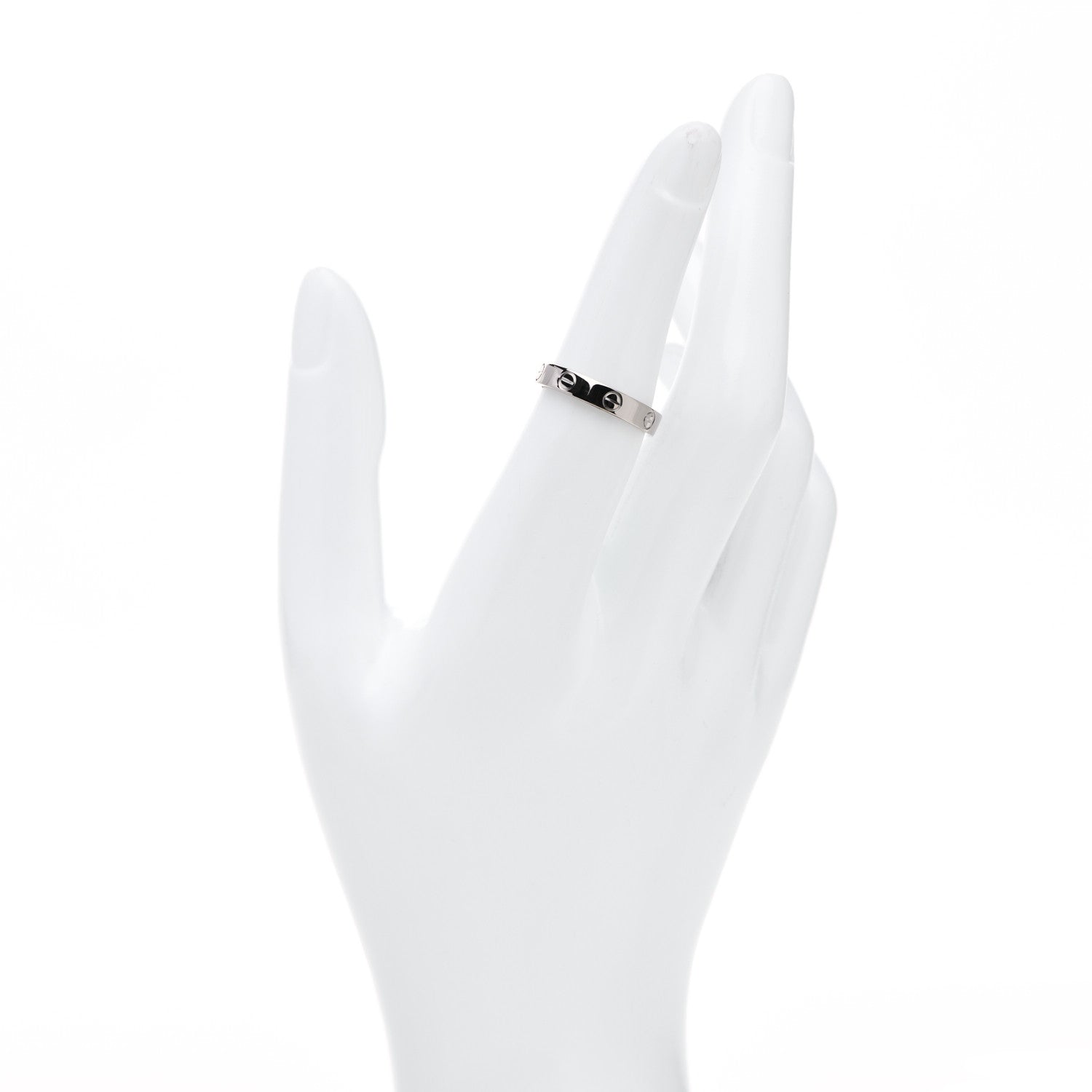 Cartier 18K White Gold 3.5mm LOVE Wedding Band Ring 53 6.5 2 of 6