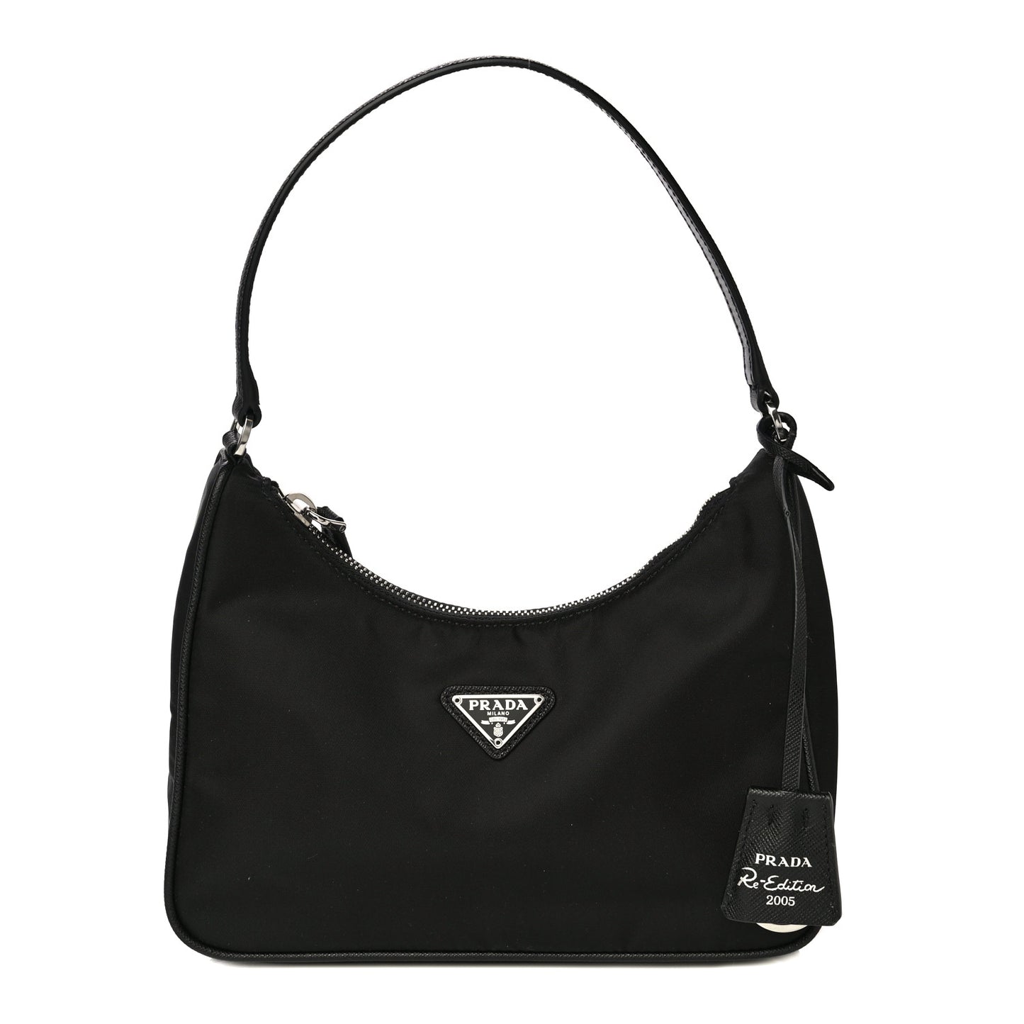 Tessuto Nylon Saffiano Mini Re-Edition 2005 Bag Black