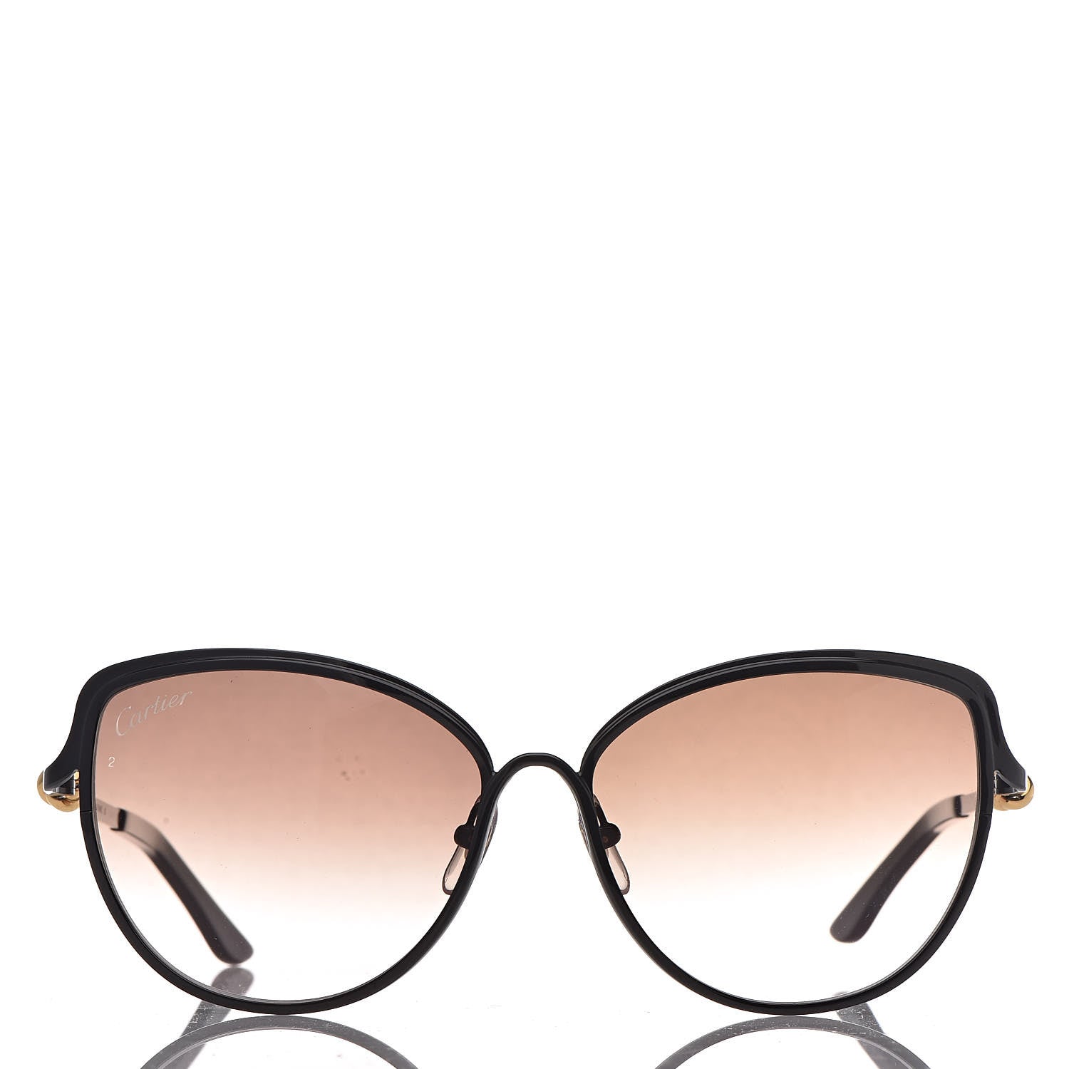 Cartier Metal Trinity Sunglasses CT0089S Black Brown 2 of 8
