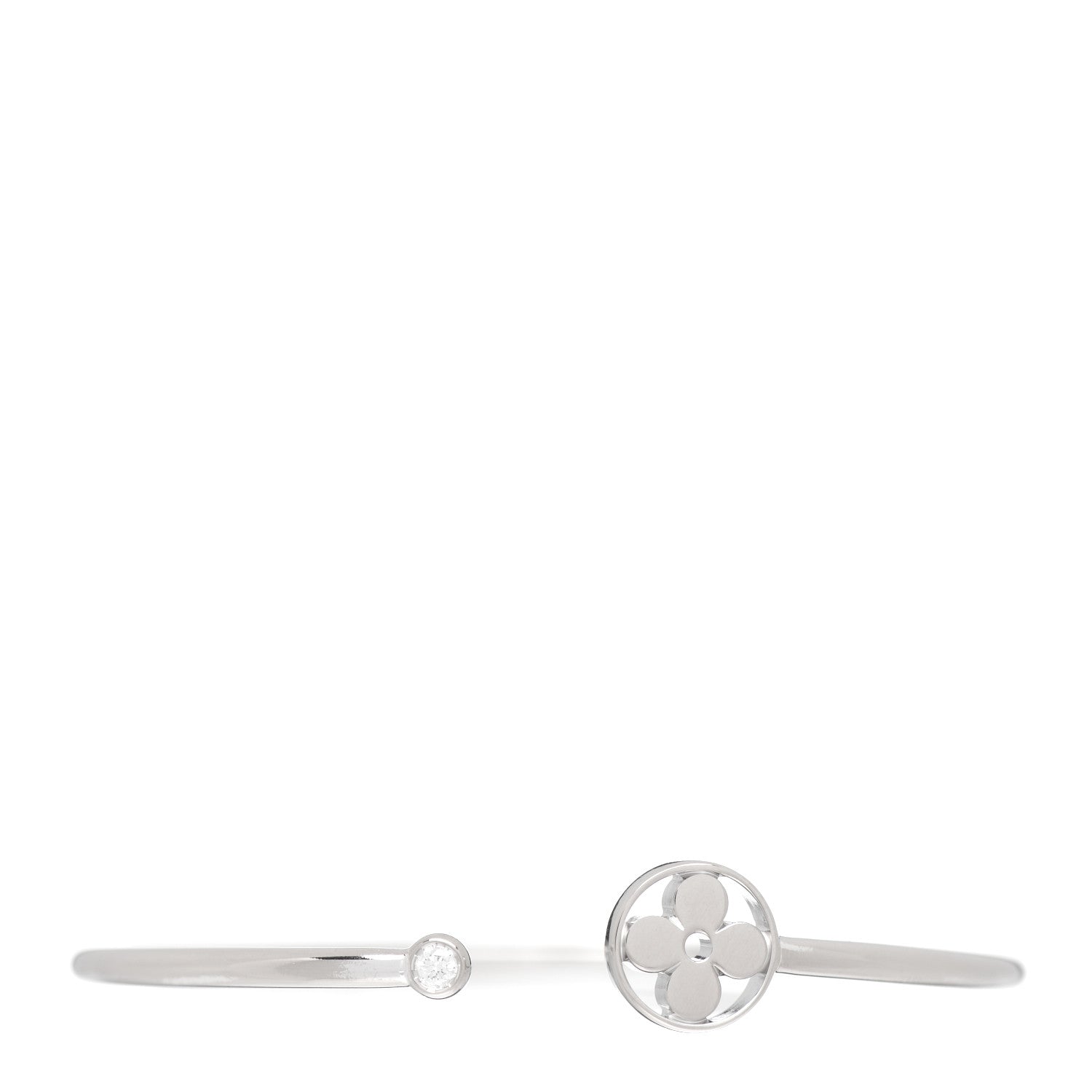 Louis Vuitton 18K White Gold Diamond Idylle Blossom Twist Bracelet 1 of 4
