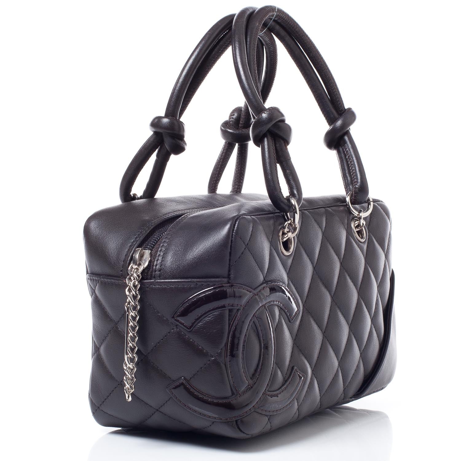 Chanel Calfskin Quilted Small Cambon Bowler Dark Brown 3 of 8