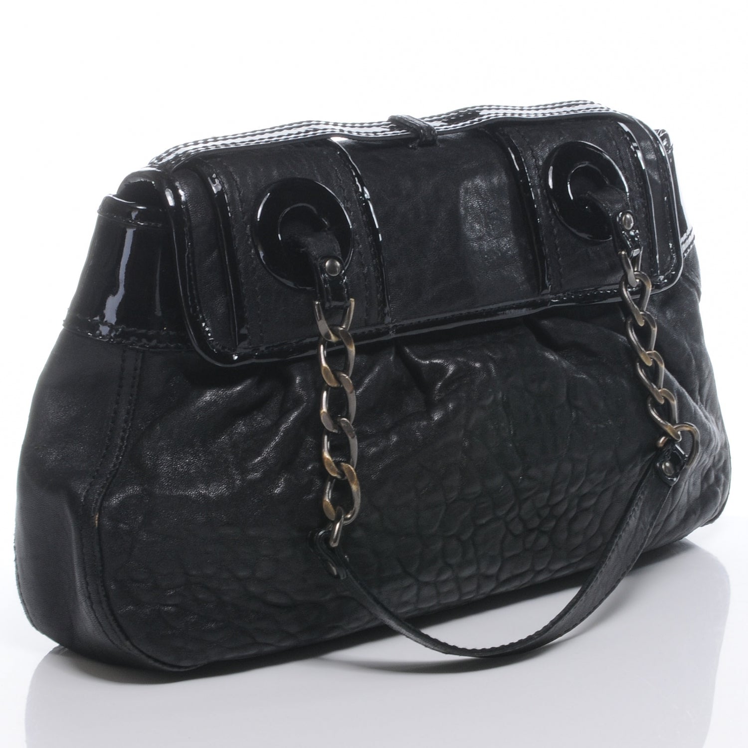 Fendi Nappa Patent B Bag Black 3 of 9