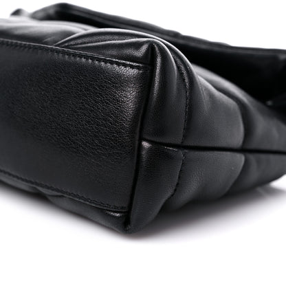 Saint Laurent Lambskin Quilted Toy Loulou Puffer Monogram Chain Satchel Black 10 of 14