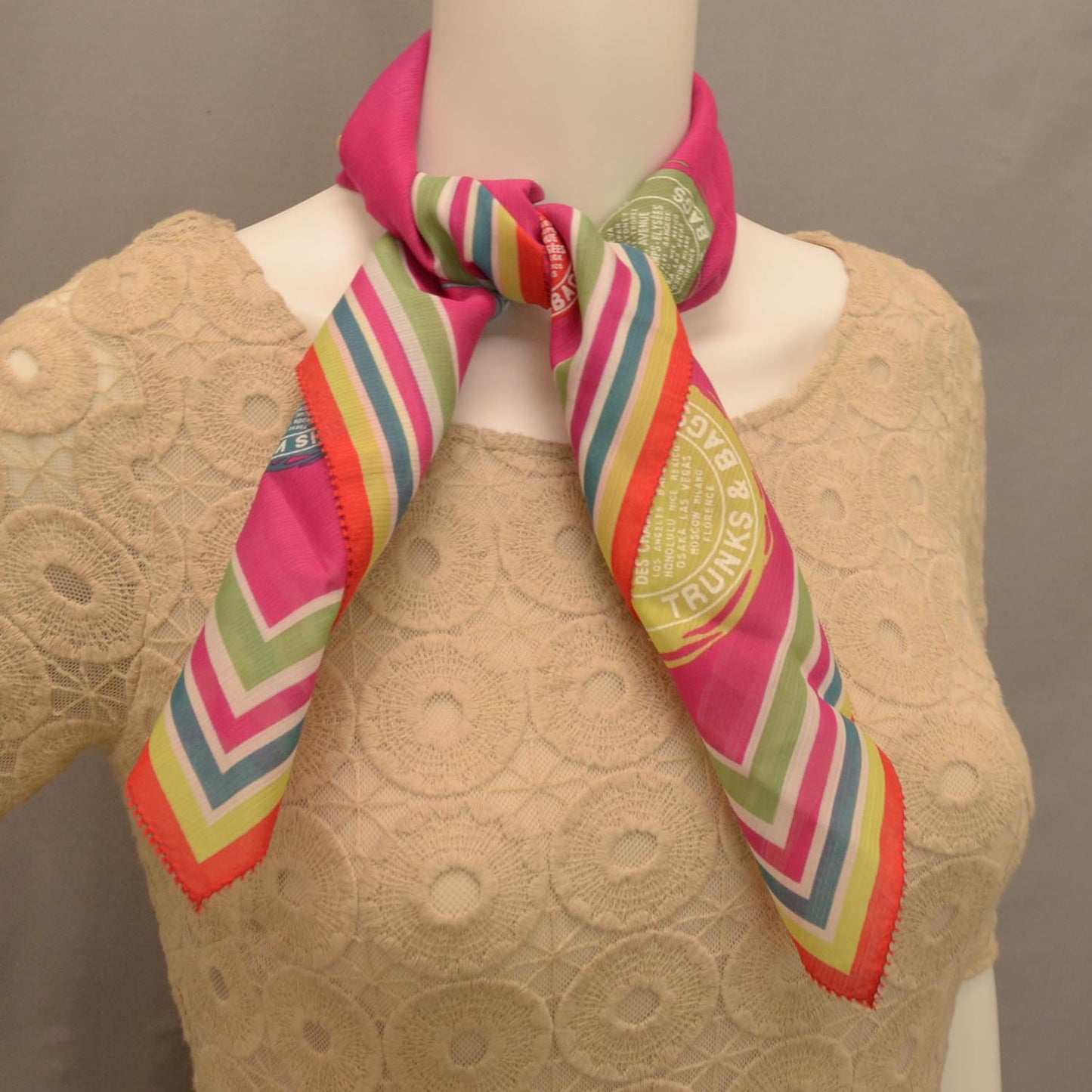 Cotton Silk Trunks and Bags Square Scarf
