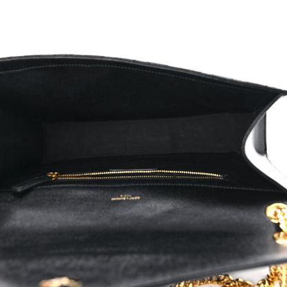 Saint Laurent Grain De Poudre Textured Mixed Matelasse Large Triquilt Monogram Satchel Black 5 of 11