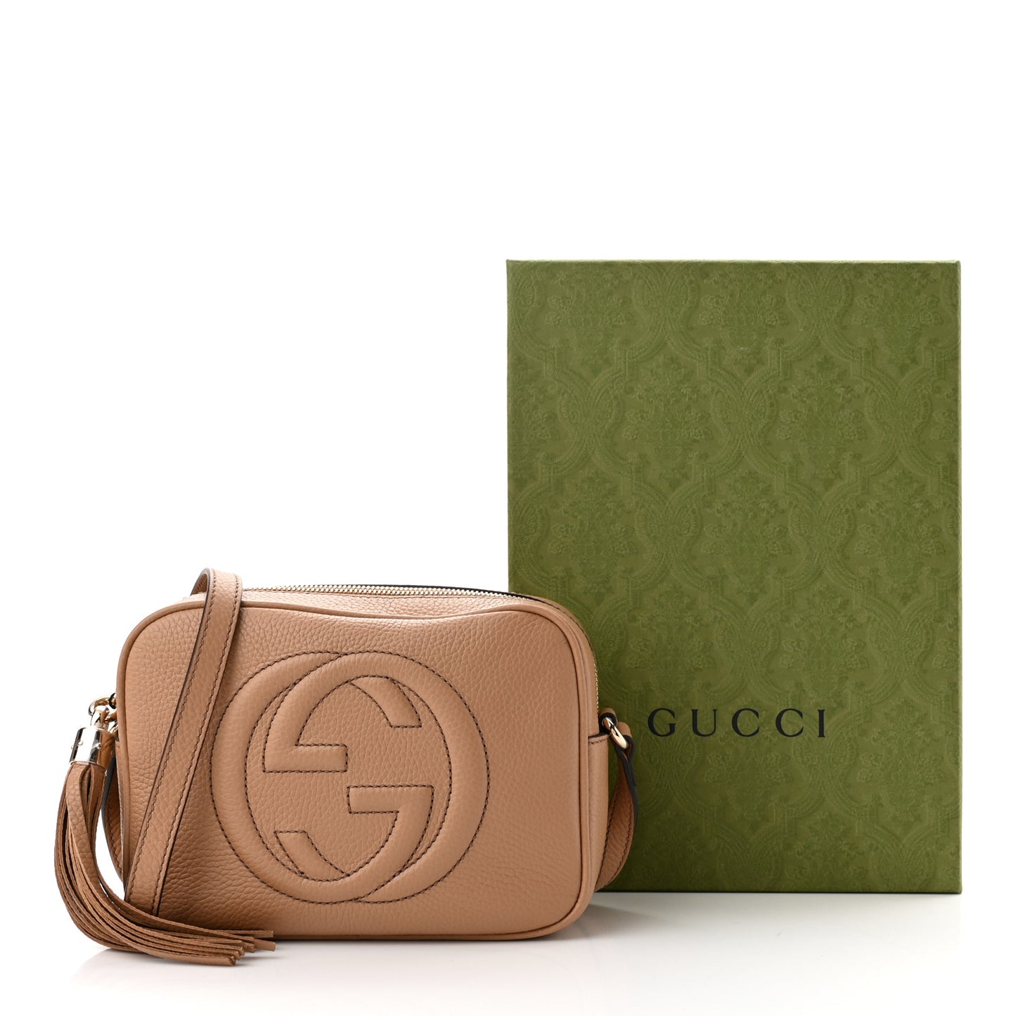 Pebbled Calfskin Small Soho Disco Bag Camelia