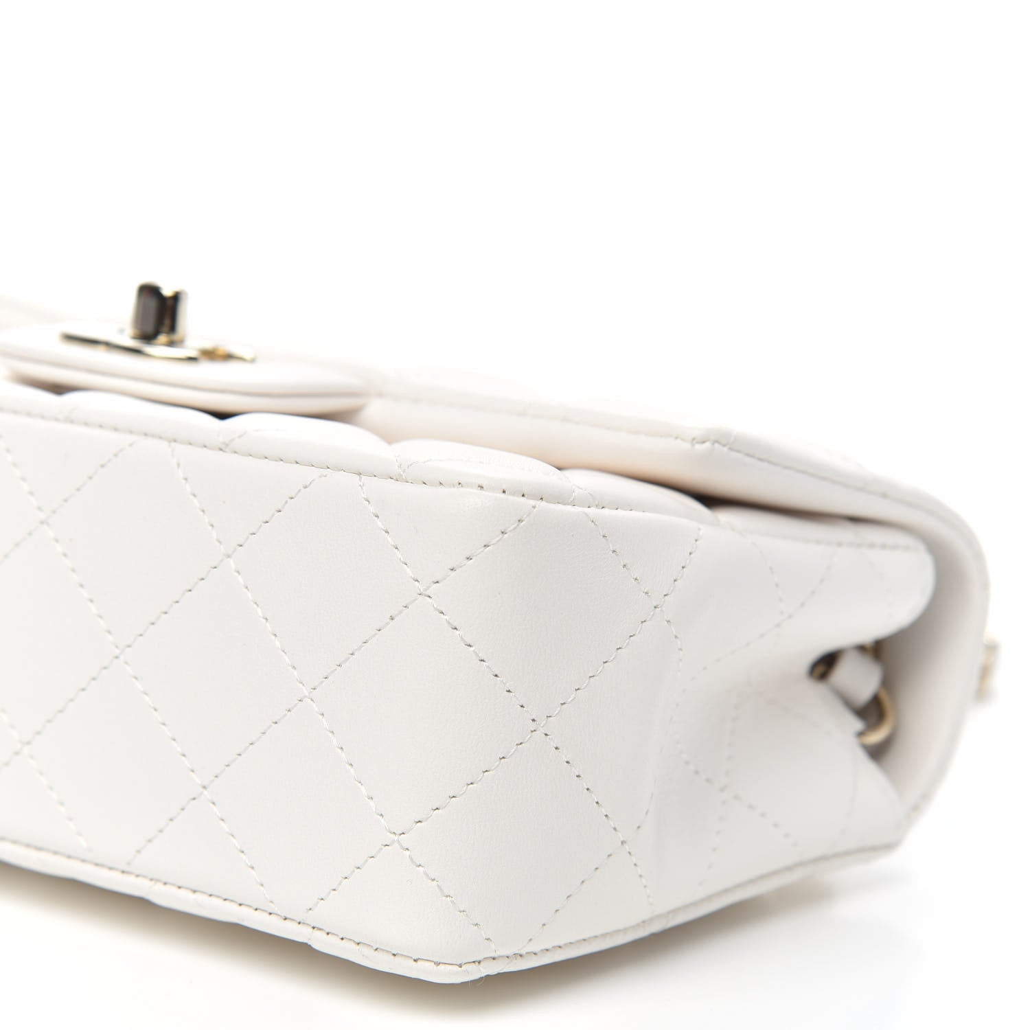 Chanel Lambskin Quilted Mini Rectangular Flap White 9 of 12