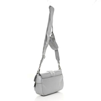 Prada Nappa Re-Nylon Double Pocket Buckle Shoulder Bag Fiordaliso 3 of 17