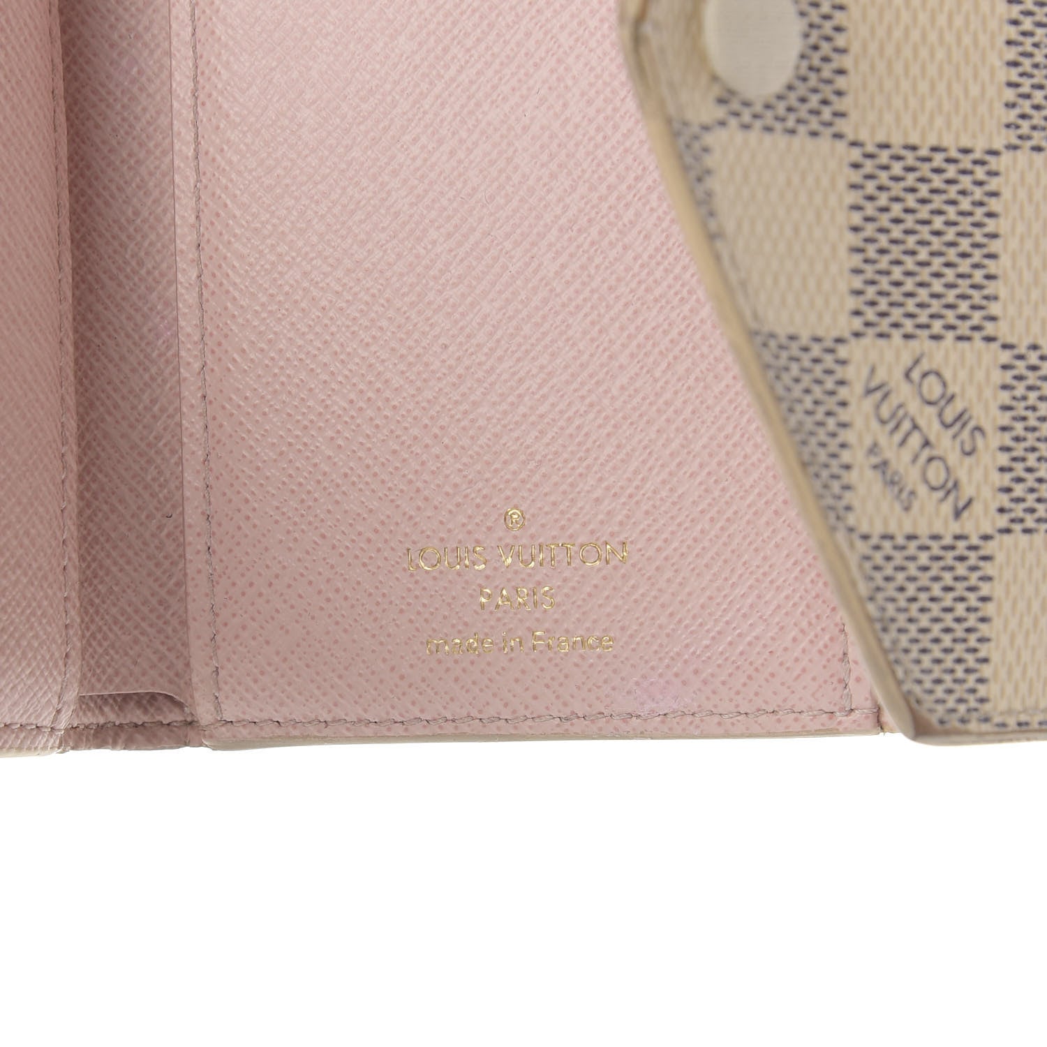 Louis Vuitton Damier Azur Victorine Wallet Rose Ballerine 6 of 10