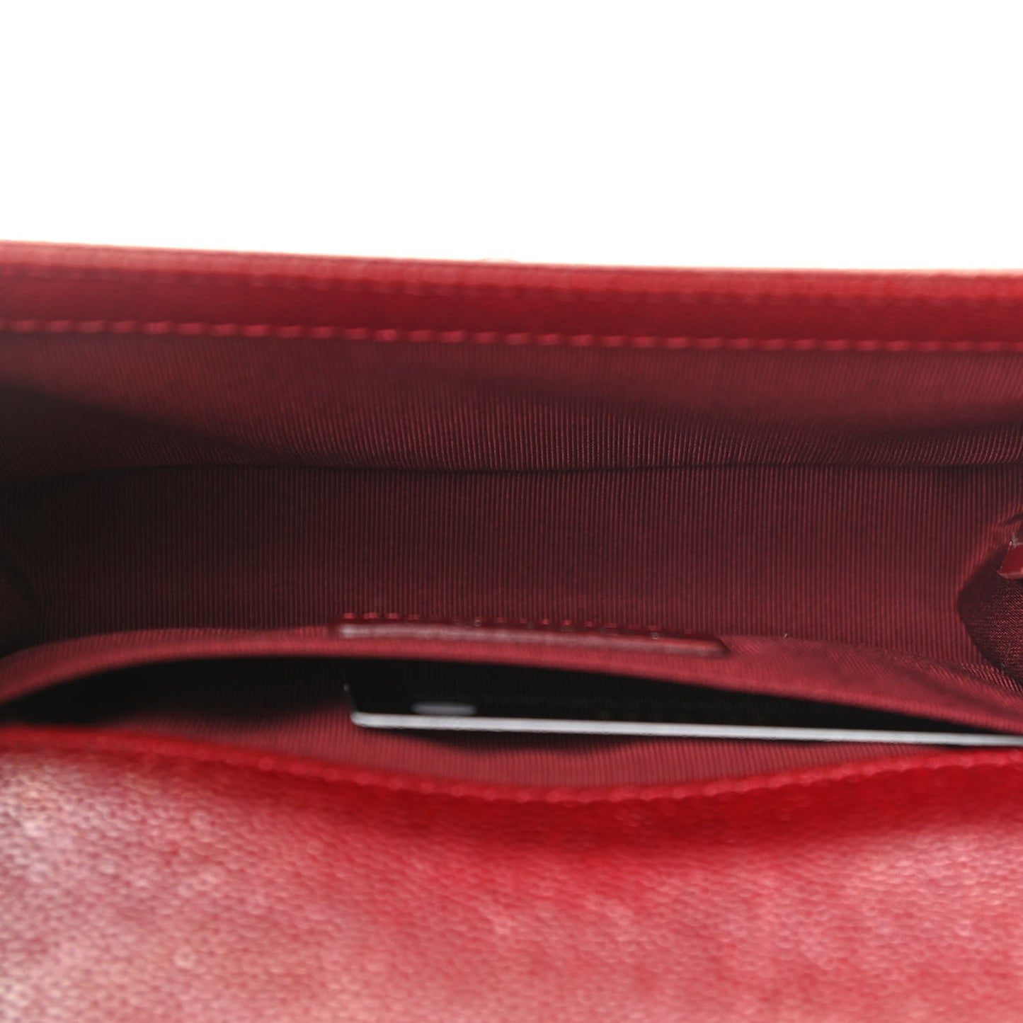 Caviar Quilted Small Boy Flap Dark Red