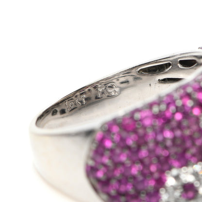 Roberto Coin 18K White Gold Diamond Pink Sapphire Fantasia Ring 56 7.5 4 of 4
