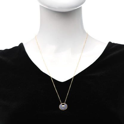 Cartier 18K Yellow Gold Diamond Lapis Lazuli SM Amulette de Cartier Pendant Necklace 2 of 5