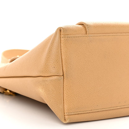 Chanel Caviar Flap Shoulder Bag Beige 10 of 12