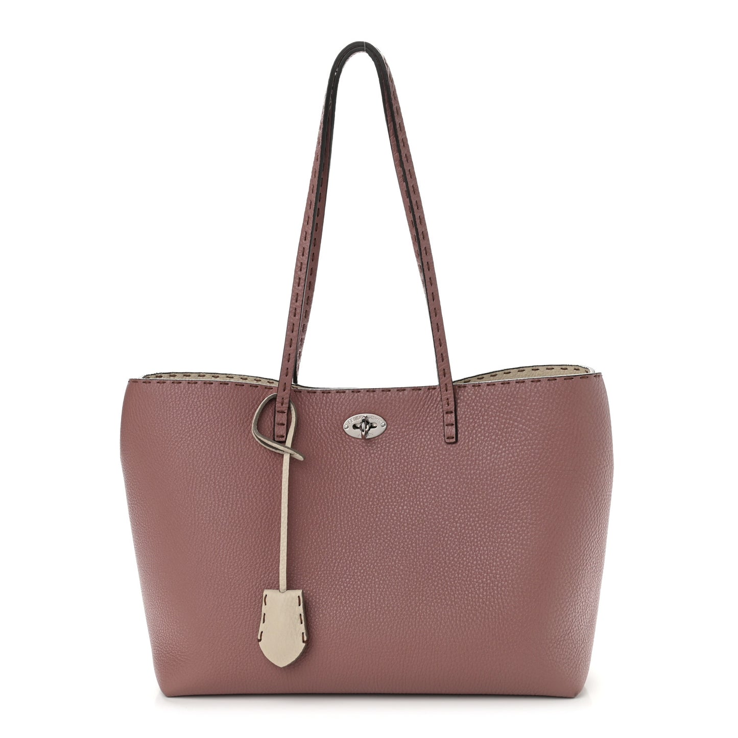 Cuoio Romano Selleria Bi-Color Carla Shopping Tote English Rose Camelia