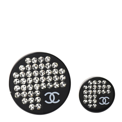 Chanel Resin Crystal CC Brooch Set Black 1 of 4