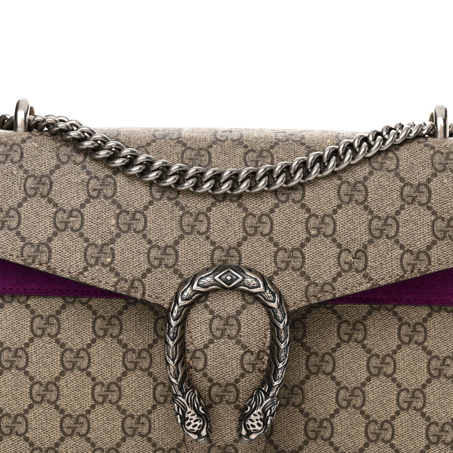 GG Supreme Monogram Suede Small Dionysus Shoulder Bag Purple